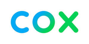 Cox logo in blue and green
